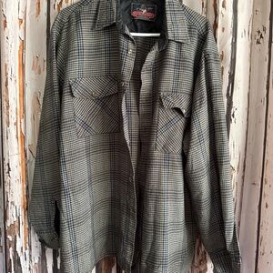 Men's xl back packer multi color button down plaid shirt